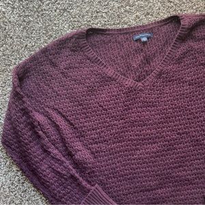 American Eagle Purple V-neck Sweater